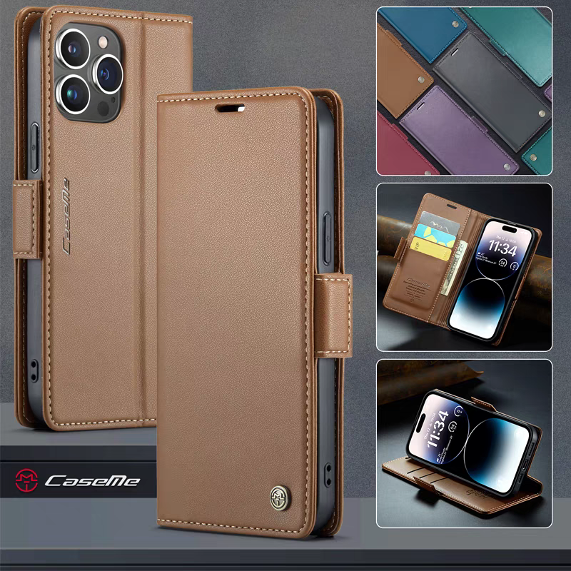 CaseMe For iPhone 11 12 13 14 15 16 17 Magnetic Leather Wallet