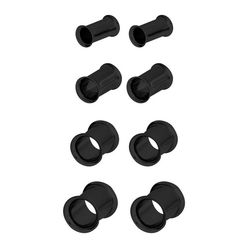 Pair of Surgical Steel PVD Black Double Flare Ear Tunnels Earlets Gauges Plugs - Picture 11 of 108