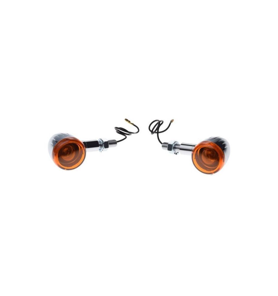 Indicateur de direction chromé goutte d'eau finition miroir luxe pour moto de collection