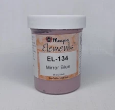 Mayco Elements Ceramic Glaze EL-134 Mirror Blue USED 4 Oz Jar