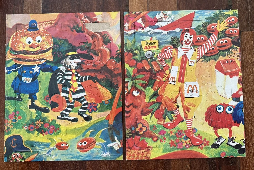 Vintage McDonalds Happy Meal 20 Piece Ronald Panoramic Puzzles  1973