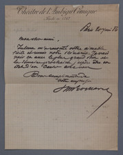 Émile ROCHARD - LETTRE AUTOGRAPHE SIGNÉE, 1886