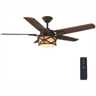 HDC Copley 52'' Oil Rubbed Bronze Ceiling Fan w/ Light  Remote and Reversible