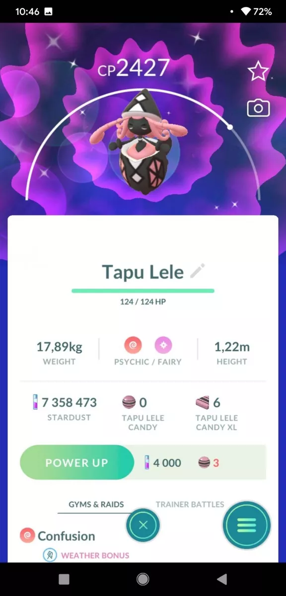 Shiny Tapu Lele with added 2nd attack Pokemon GO✨Ultra Friends or