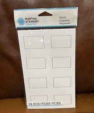 Martha Stewart - Scalloped Print-It-Yourself Labels- White w/ Silver Frame, 24pc