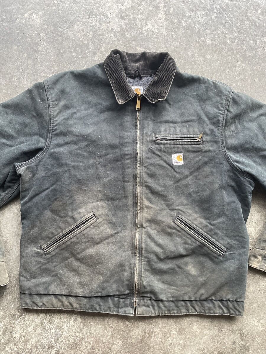 Vtg Carhartt J01 BLK Distressed Blanket Lined Detroit Vtg Carhartt J01 BLK Distressed Blanket Lined Detroit