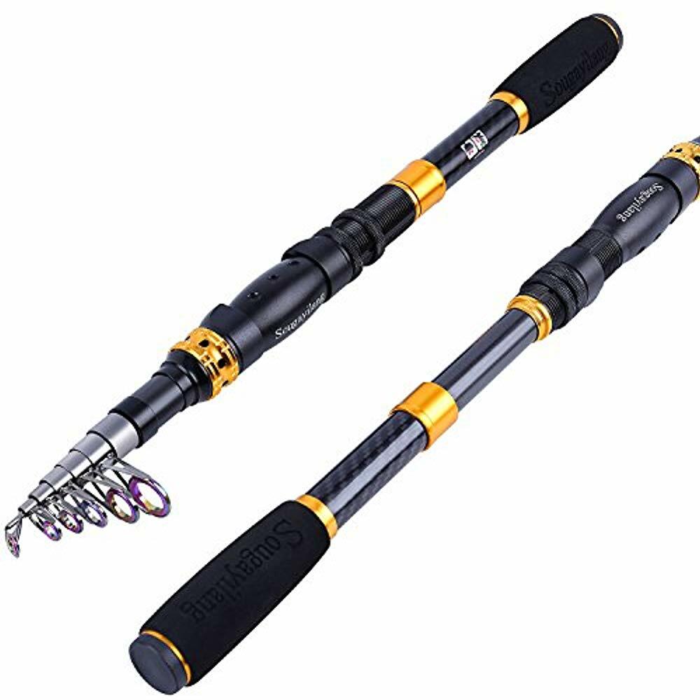Sougayilang Telescopic Fishing Rod - 24 Ton Carbon Fiber Ultralight Pole With Sougayilang Telescopic Fishing Rod - 24 Ton Carbon Fiber Ultralight Pole With