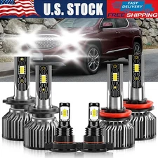For GMC Acadia 2007-2012 Combo LED Headlight Bulbs High Low Beam Fog Light 6500K