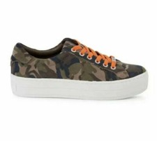 J/Slides Camo Platform Sneaker size 8 Orange Laces NWOB