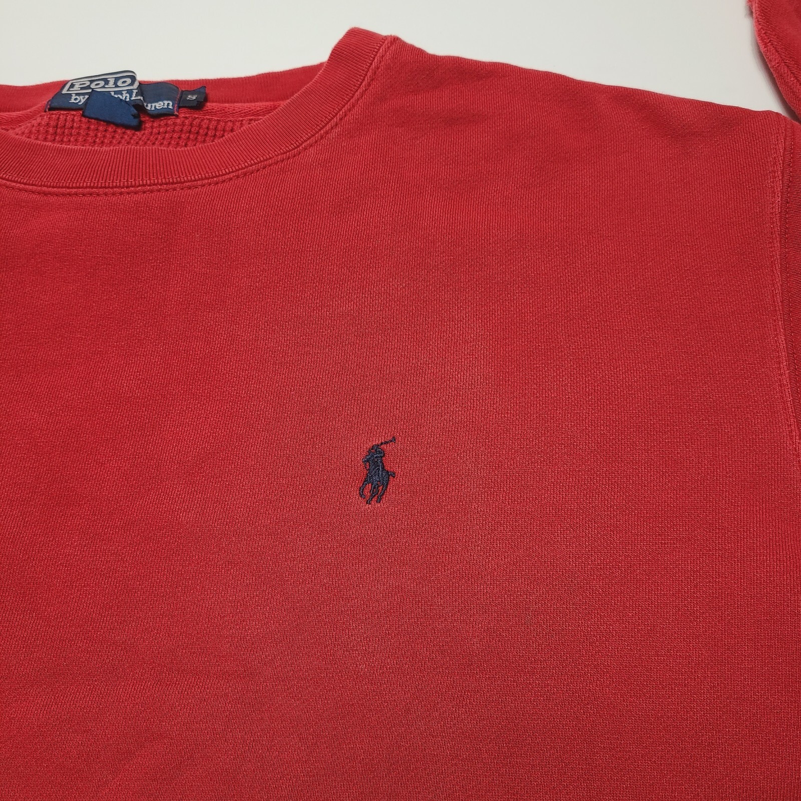 Polo Ralph Lauren vintage felpa uomo piccola rossa girocollo logo pony anni 90