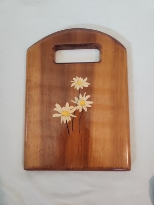 Vintage 70s Hand Painted Cutting Board Cottage Core