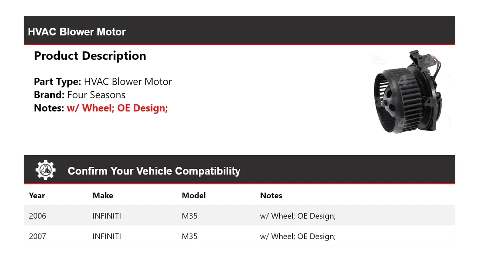 Motor soplador de climatización Infiniti M35 2006-2007 4 estaciones Foto 2 de 4