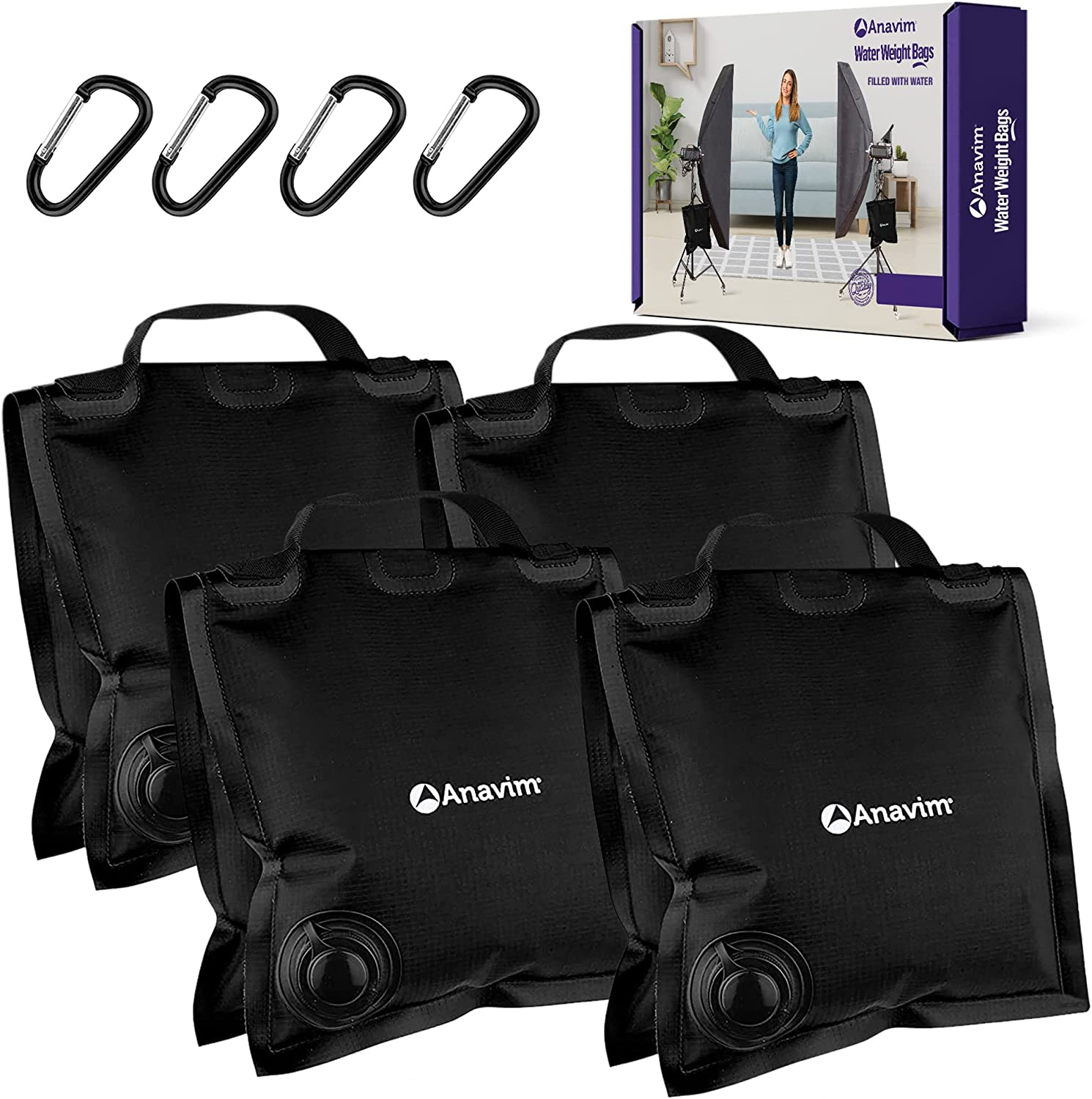 Heavy Duty Water Weight Bag Saddle Design 4 Pack Photo Video Studio Stand, Backy