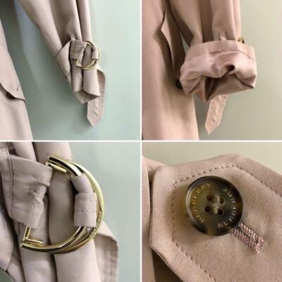 【BURBERRY】ダスティpink SILK ショート トレンチコート BURBERRY】ダスティpink SILK ショート トレンチコート - メルカリ