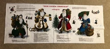 Olde Father Christmas Appliques Fabric Panel Santa Claus 18 x 44 inches Uncut