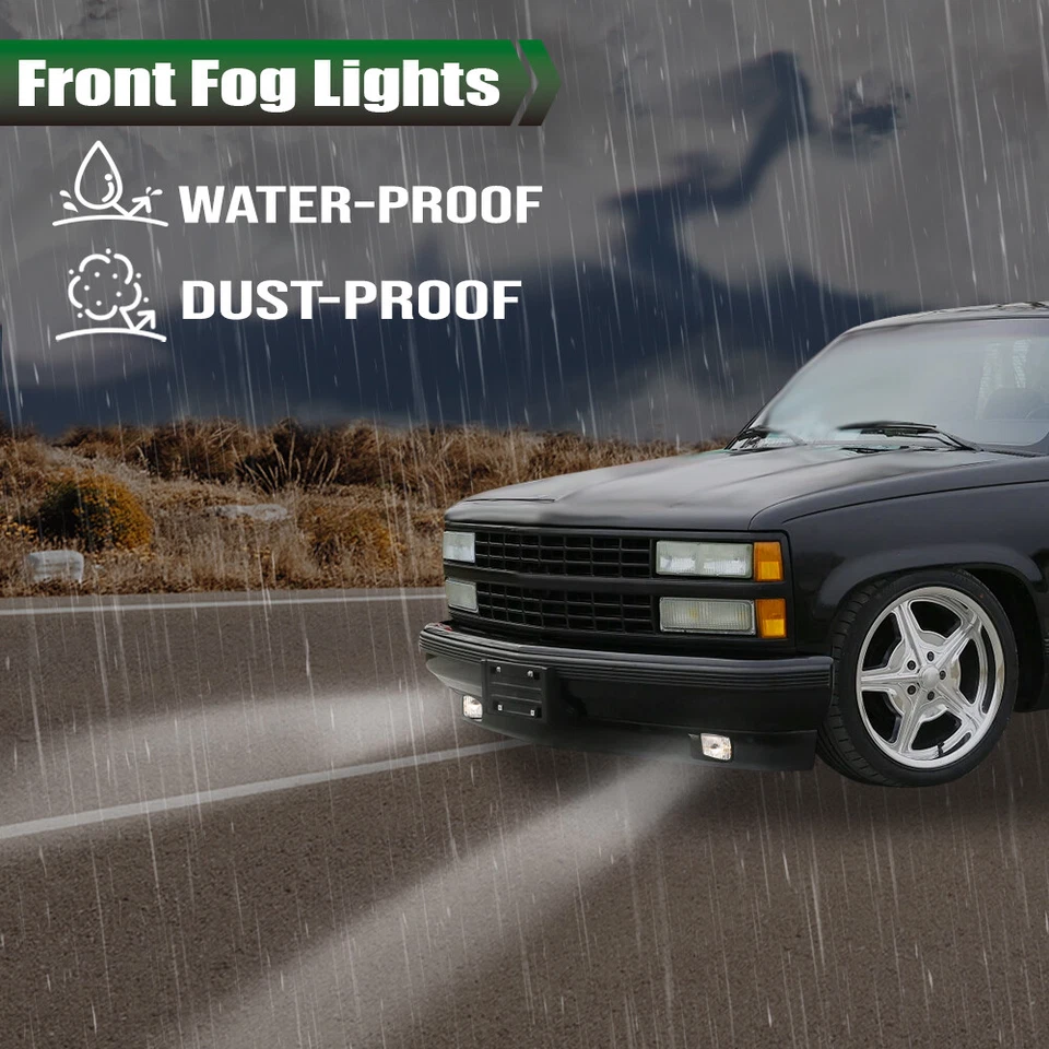 Faros antiniebla transparentes izquierda+derecha aptos para Chevrolet C1500 C2500 C3500 1988-2000 Foto 3 de 4