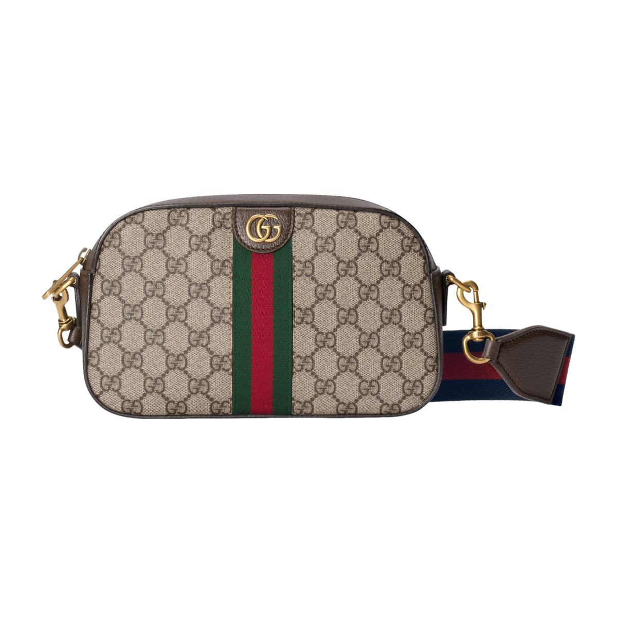 GUCCI Ophidia Small $1850 Beige And Dark Brown GG Canvas Crossbody