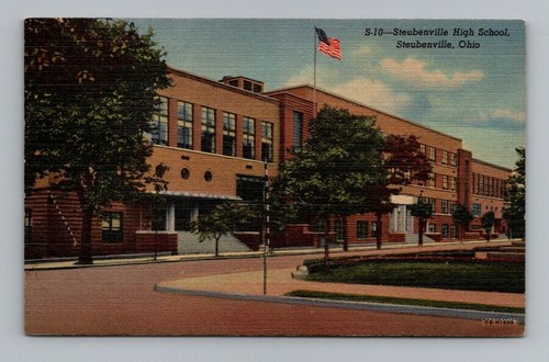 Steubenville High School Steubenville Ohio Vintage 1950 Postcard - 第 1/2 張圖片