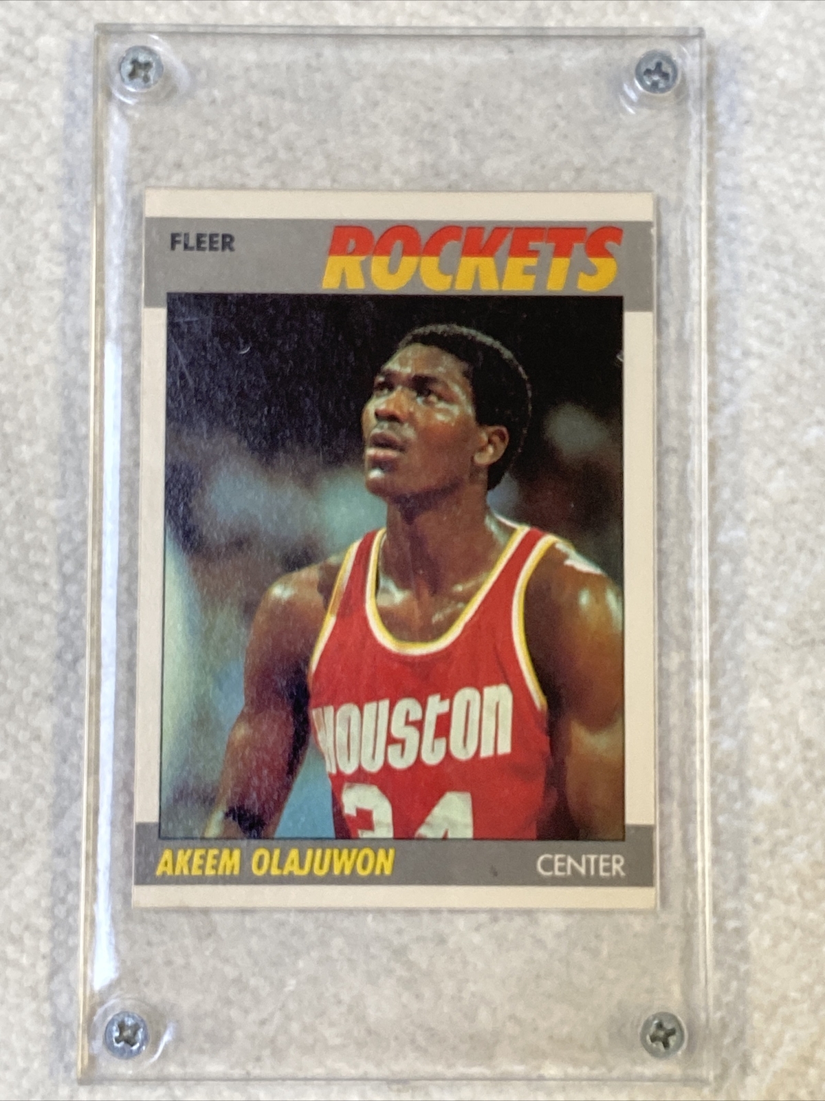 1987-88 Fleer Basketball Akeem Olajuwon Card #80 - HOF