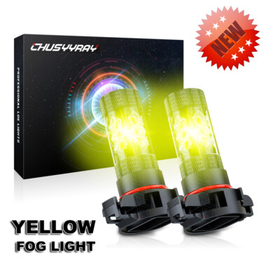 For DODGE Charger 2010 2011 2012 2013 2014 2PC 4500K Yellow LED Fog Light  Bulbs
