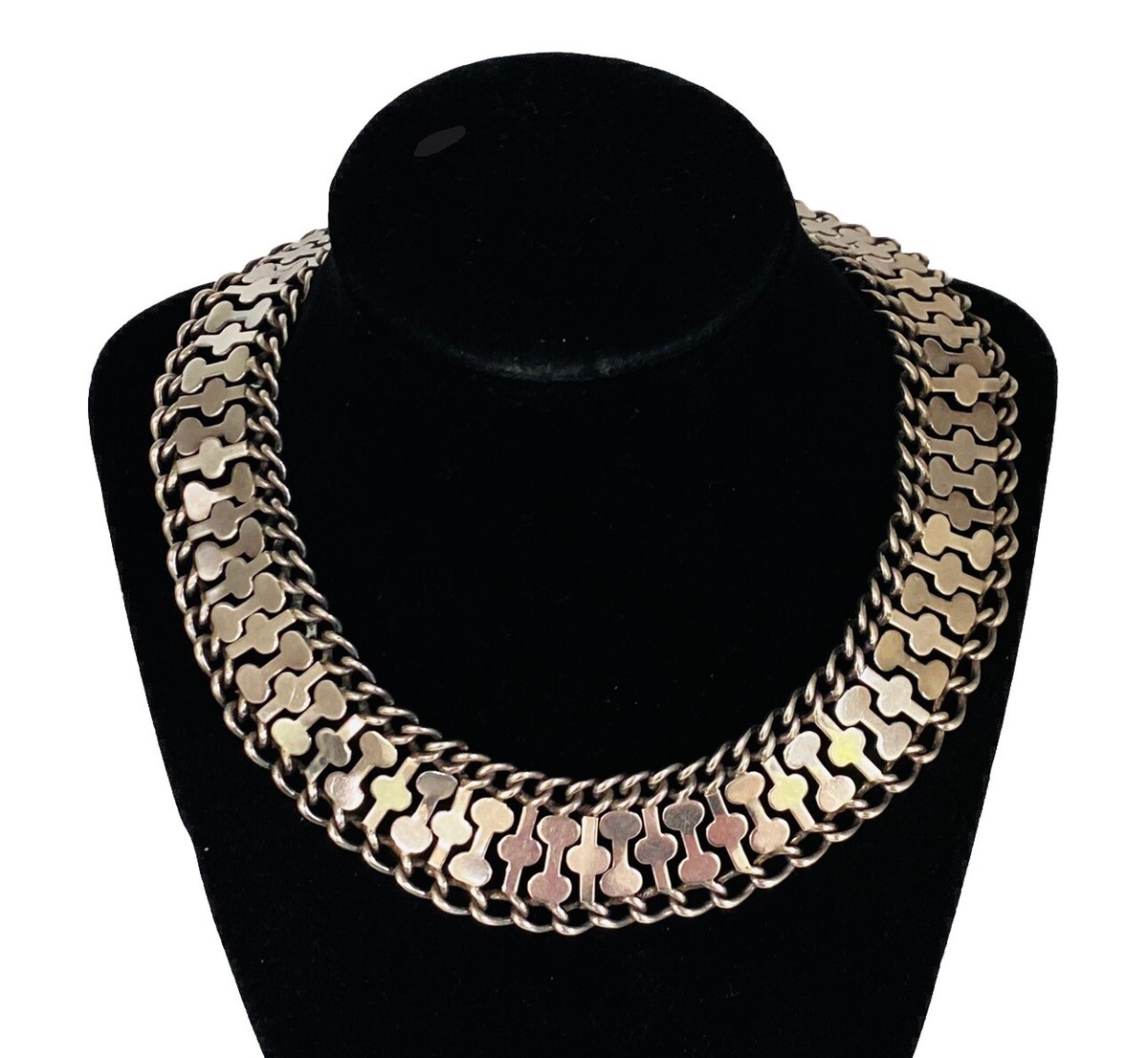 VINTAGE PLATERIA FARFAN CHUNKY MEXICO STERLING SILVER CHOKER