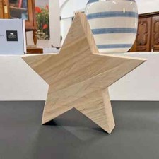 Weihnachtsstern aus massivem Holz geschnitten, Deko-Stern Weihnachten 19cm hoch