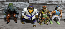 Vintage TMNT Figure Lot Turtles Rocksteady Casey Jones Night Ninja Rat King