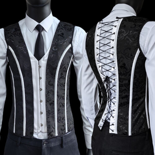 Corset Vest Tummy Control Waist Girdle Medieval Waistcoat Lace Up Boned Costume - Picture 15 of 25