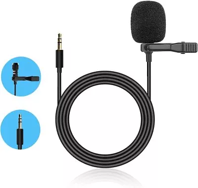 LEEKOOLUU,A&BC 3.5mm Mini Lavalier Clip-on Lapel Mic Microphone For Mobile Phone PC Recording