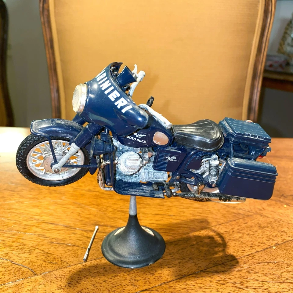 Vtg Polistil MS Carabinieri Moto Guzzi Model Motorcycle 1/15 Scale - Image 3 of 4