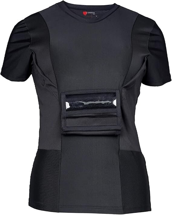 LVAD HeartWare Women’s T-Shirt – Black Comfortable LVAD Wear For Heartmat, S-4XL