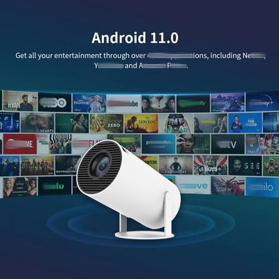5pcs/lot dhl free HY300 Smart Projector Android 11.0 MINI Portable 5G WIFI Home