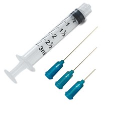 3cc 3ml INDUSTRIAL SYRINGES WITH 25 GA GAUGE BLUNT TIP NEEDLES 10 25 50 100 PC