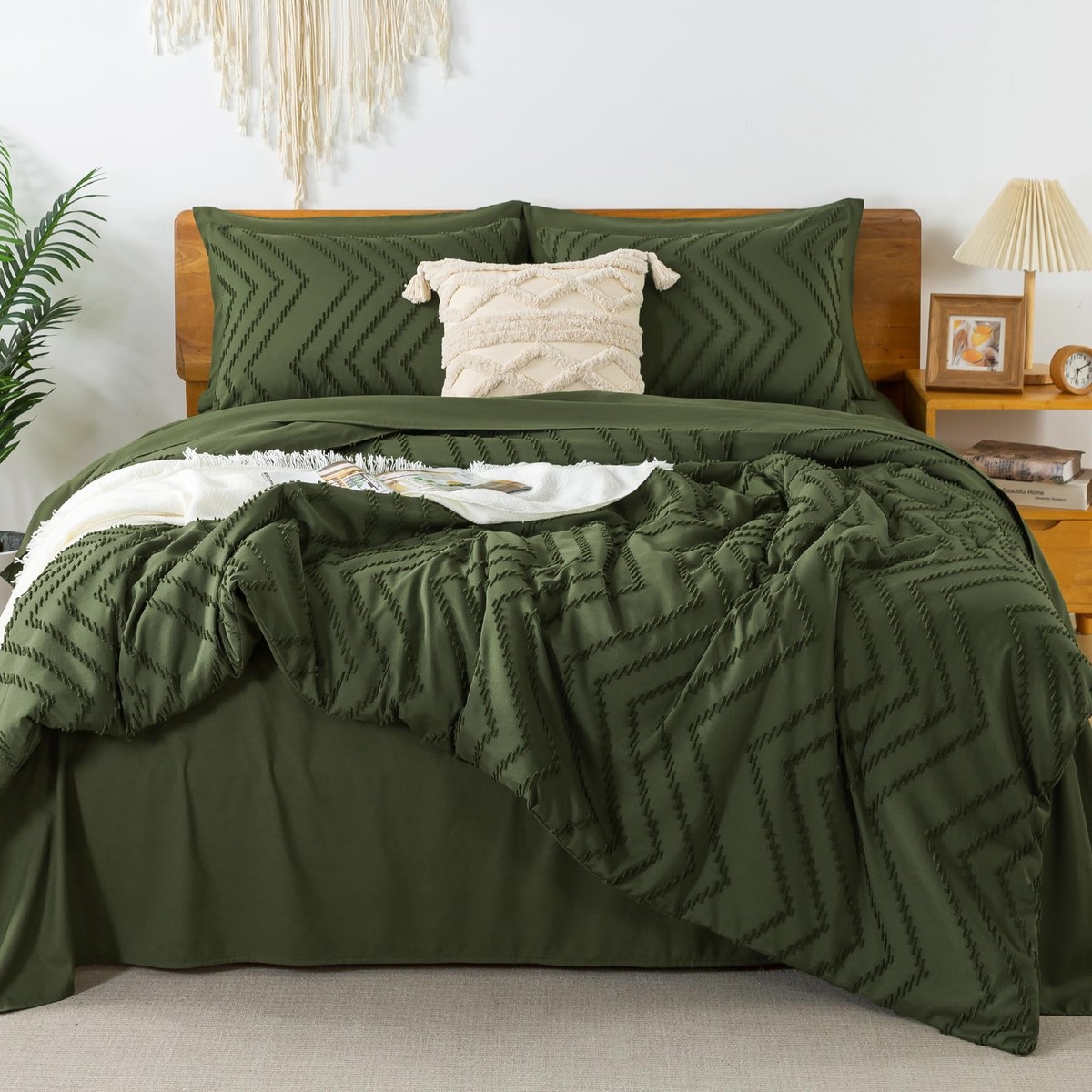 Comforters Queen Size Set with Sheets Dark Olive Green Pieces Bed in a 