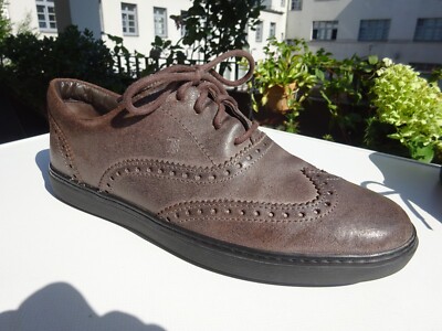 TOD`S TODS Herr Schuhe Budapester Sneaker Wildleder Braun Italy Gr