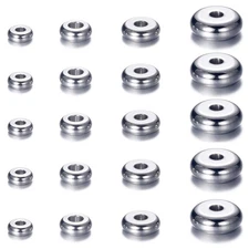 160pcs 4mm 5mm 6mm 8mm Stainless Steel Flat Round Bead Spacers Jewelry Findin
