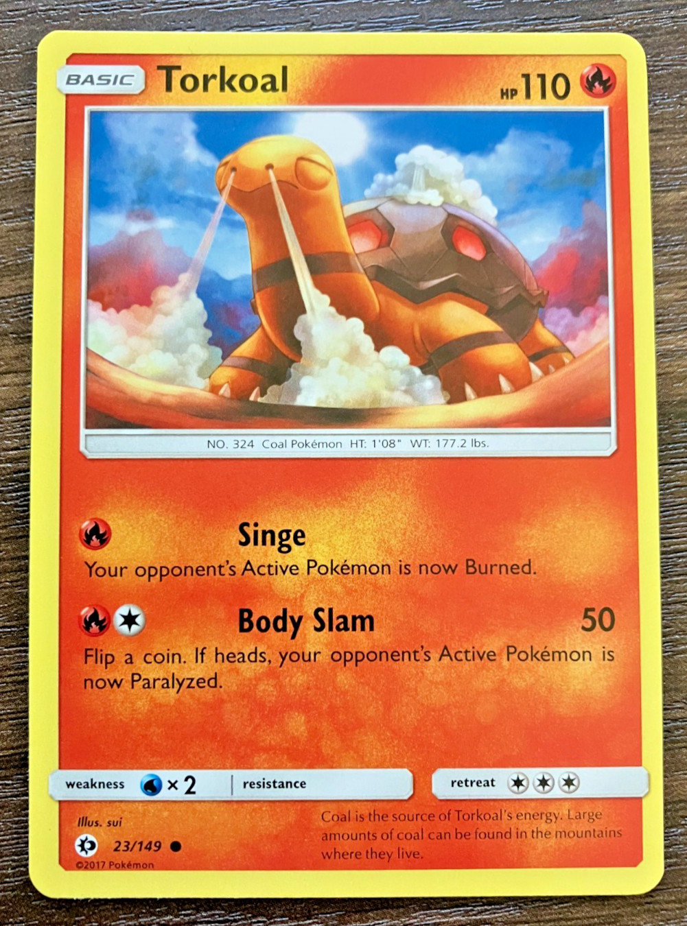 Torkoal 23/149 - 2017 Pokemon Sun & Moon Common Card - CLEAN NM