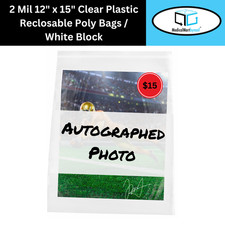 1000 Zip Seal Bags 12 x 15 White Block 2 Mil Poly 12" x 15" Writable Resealable