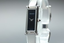 [Near MINT] GUCCI 1500L Horsebit Silver Black Dial Horsebit Quartz Women's Watch