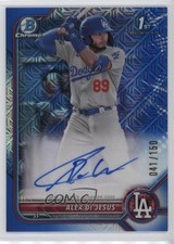2022 Bowman Chrome Prospect HTA Choice Refractor 41/150 Alex De Jesus Auto 1b1w