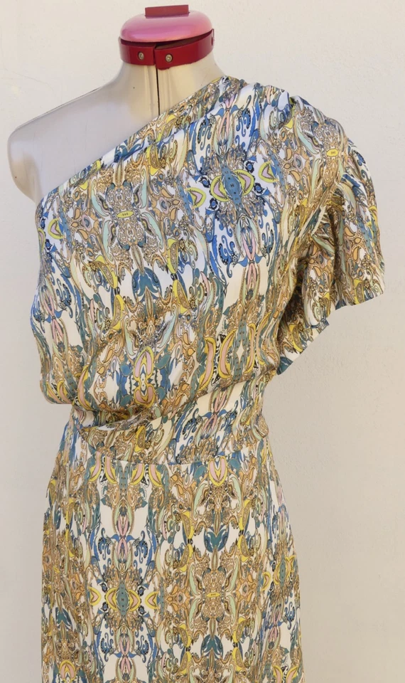 POPPY LISSIMAN White Blue Maxi DRESS Size Aus 8 Cocktail Spring Racing Event - image 2 of 4