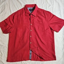 Nat Nast Camp Style Bowling Shirt Men's XL Pink/Red Rayon Blend Relaxed Fit 