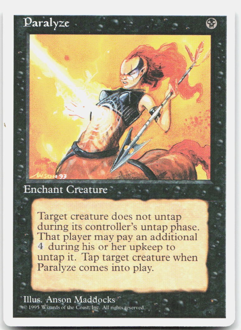 Paralyze Moderately Played Fourth Edition Common Magic: The Gathering