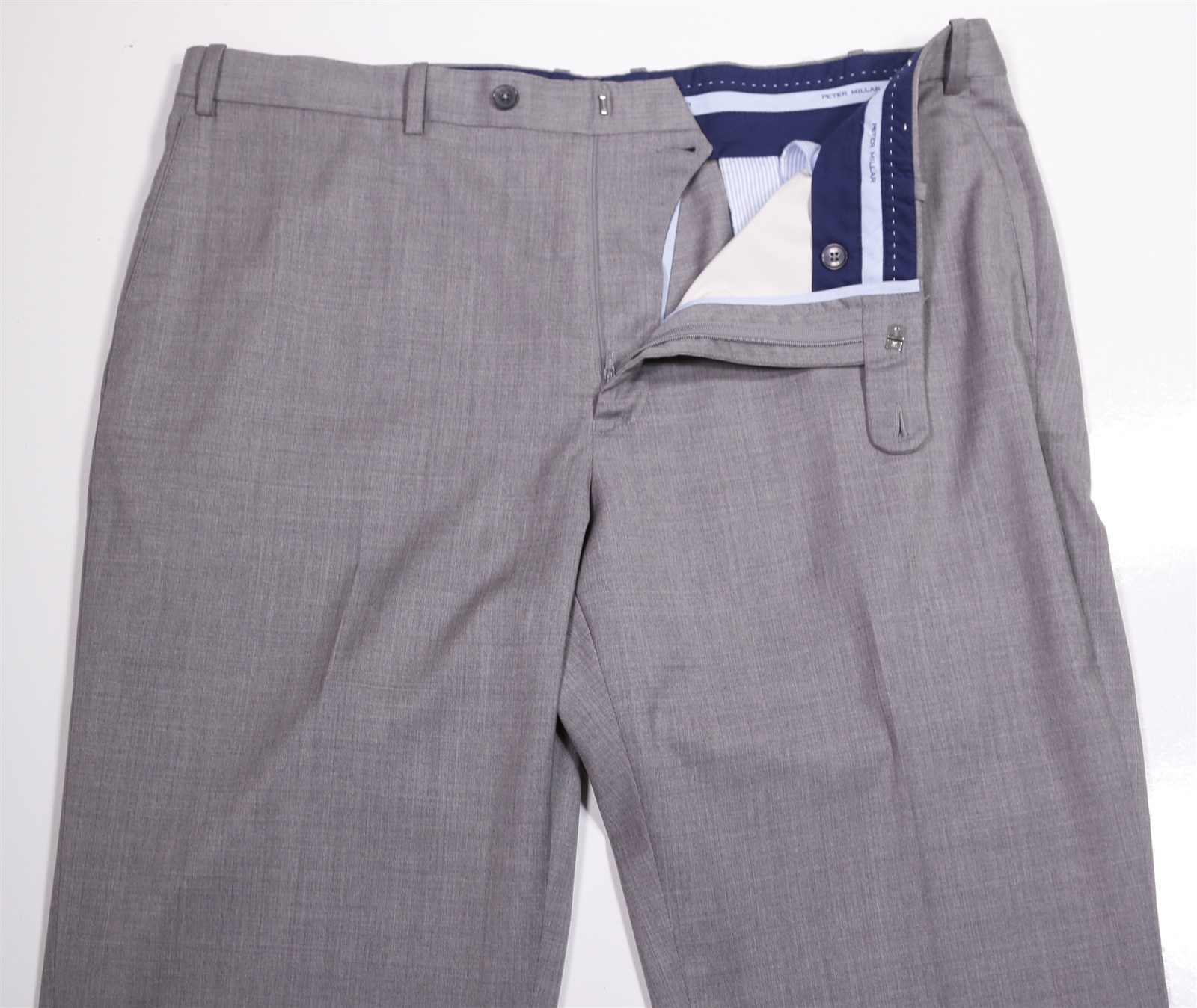 Peter Millar Solid Light Gray Wool Stretch Flat F… - image 5