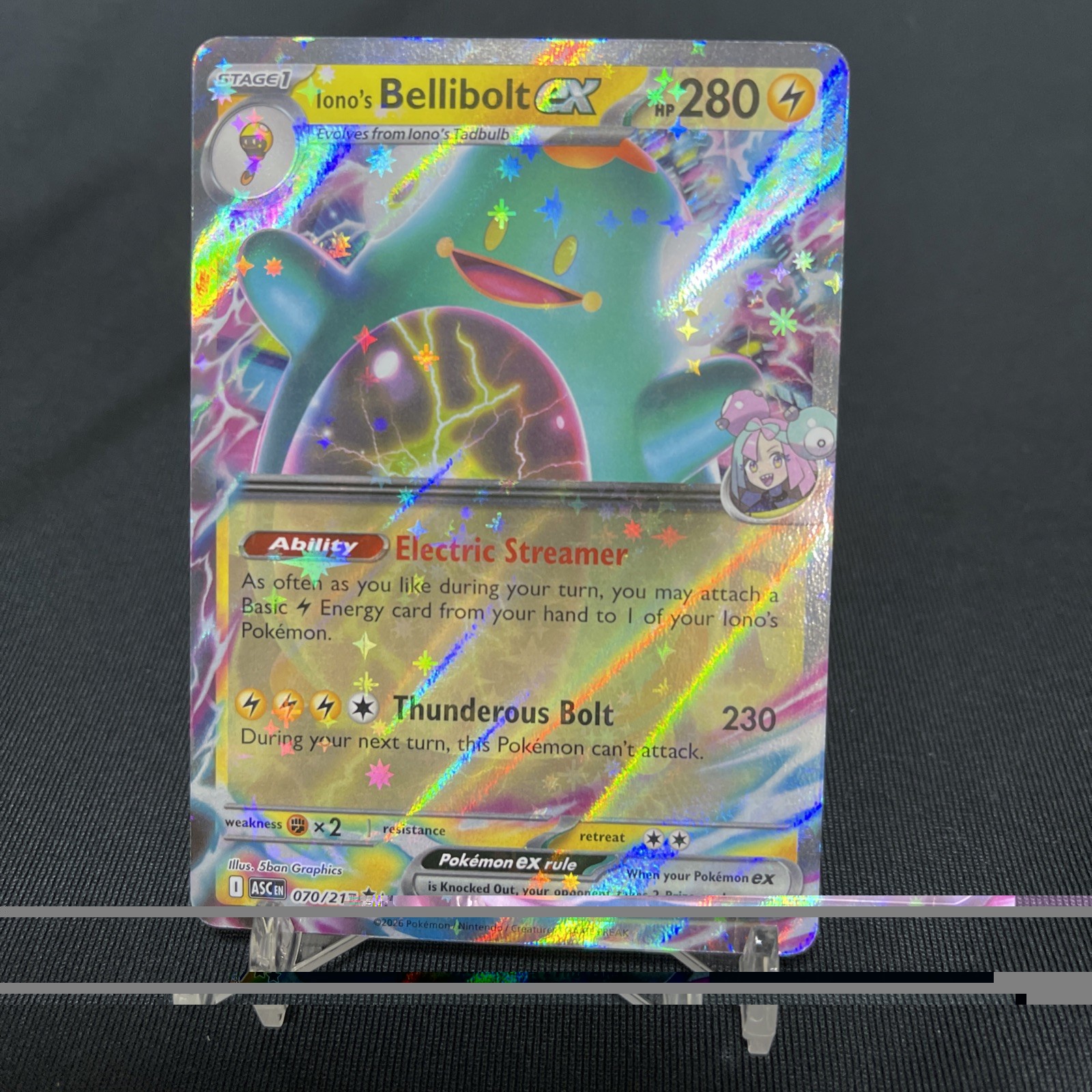 Iono's Bellibolt ex 070/217 Double Rare Ascended Heroes Pokemon Holo Near Mint