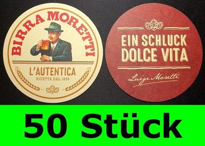 50 Stück Bierdeckel Birra Moretti - Ein Schluck Dolce Vita (b)- Bar Theke Tresen