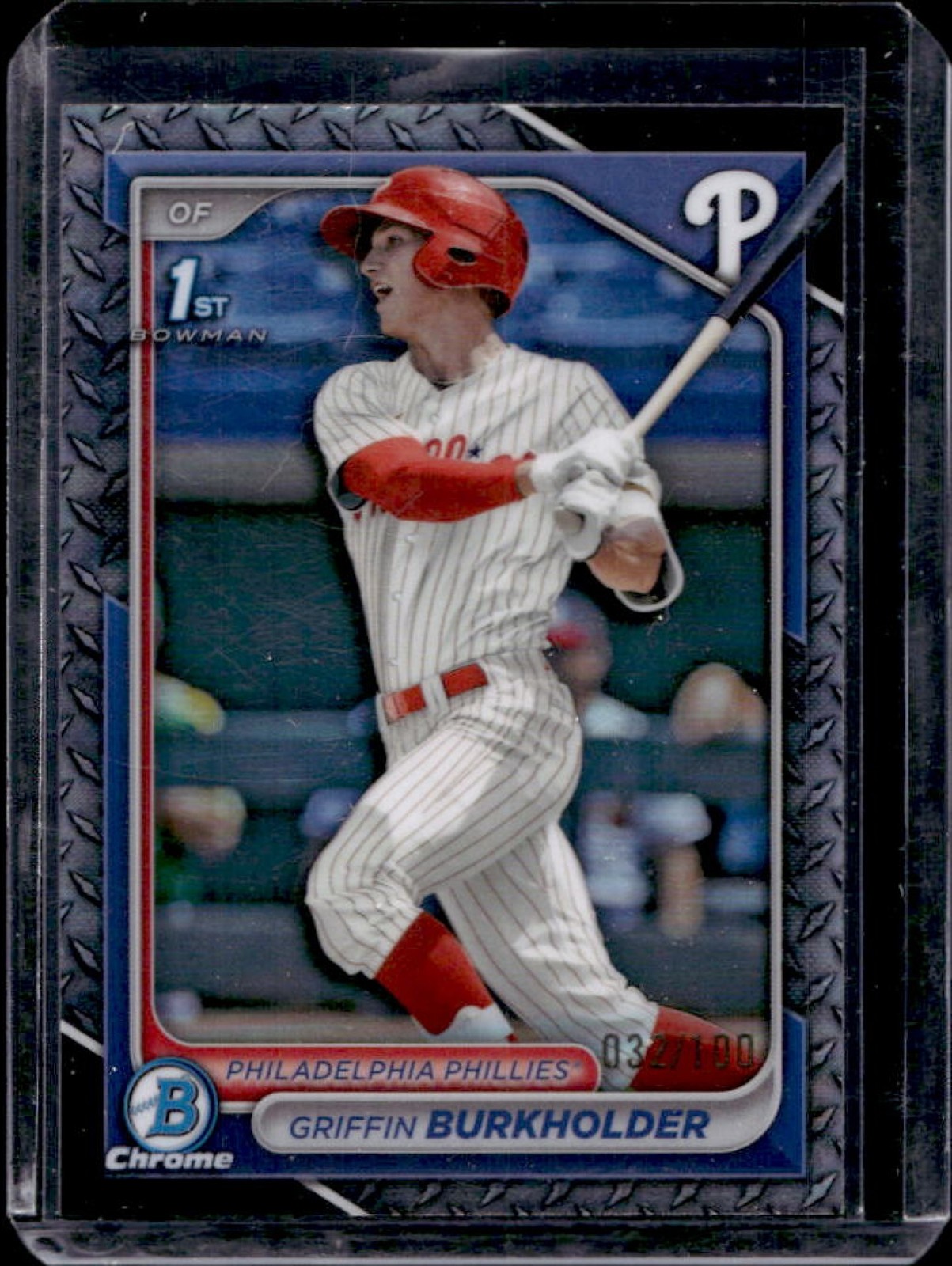 2024 Bowman Draft Griffin Burkholder Chrome Steel Metal Refractor 1st #32/100