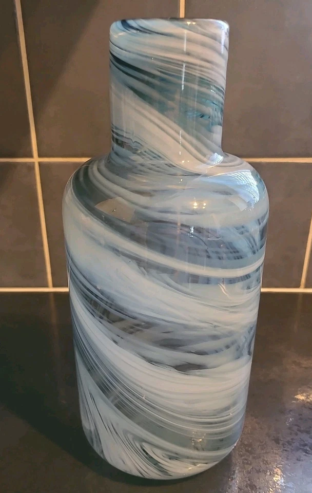 IKEA Glass Vase - Iina Vuorivirta - Marbled Grey and White -  10.5" - IMMACULATE - Image 3 of 4