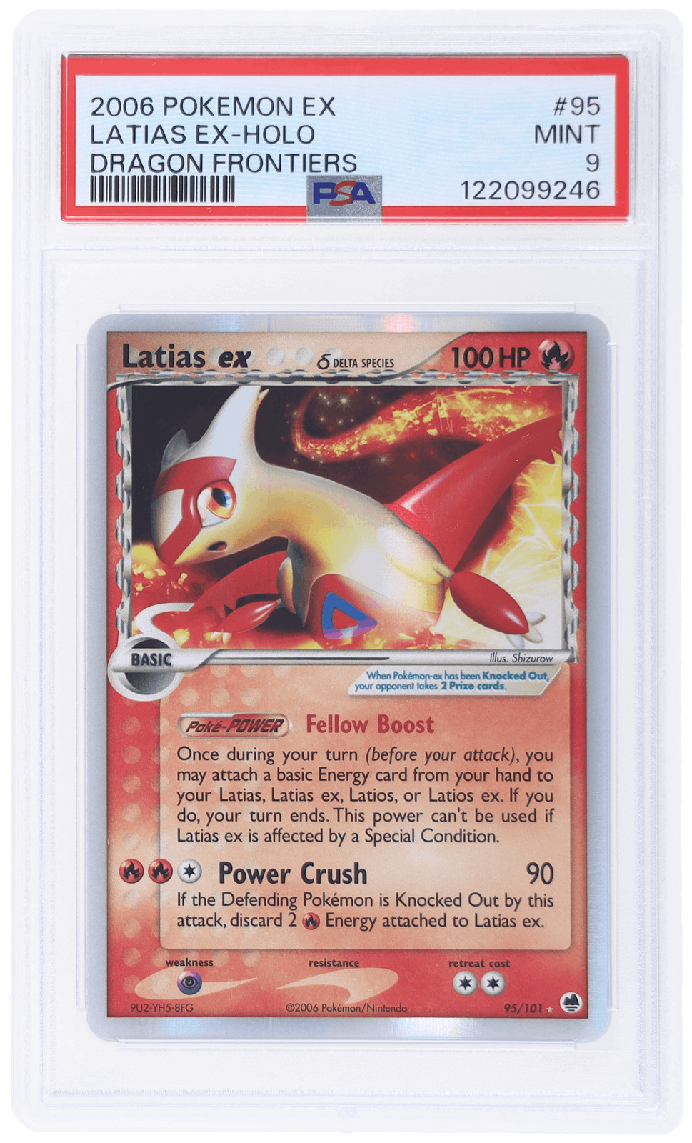2006 Pokemon Ex Dragon Frontiers Latias Ex Holo #95 PSA 9
