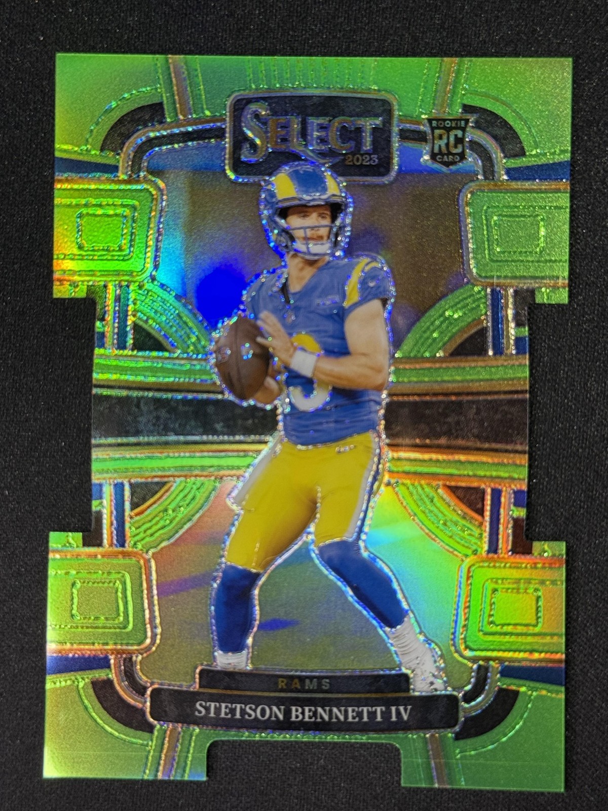 Stetson Bennett IV /599 RC - 2023 Panini Select Neon Green Prizm Die Cut #55